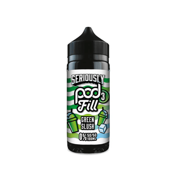 DOOZY VAPE SERIOUSLY POD FILL 3 E LIQUID - GREEN SLUSH 100ML 50/50