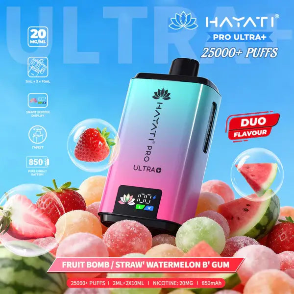 Hayati Pro Ultra Plus Fruit Bomb Straw Watermelon BGum