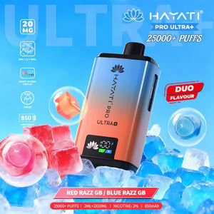 Hayati Pro Ultra Plus Red Razz GB Blue Razz GB