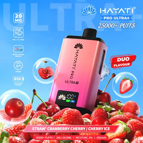 Hayati Pro Ultra Plus Straw Cranberry Cherry Ice