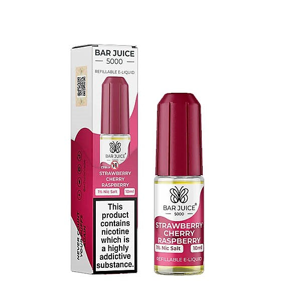 Bar Juice 5000 Nic Salts - Strawberry Cherry Raspberry