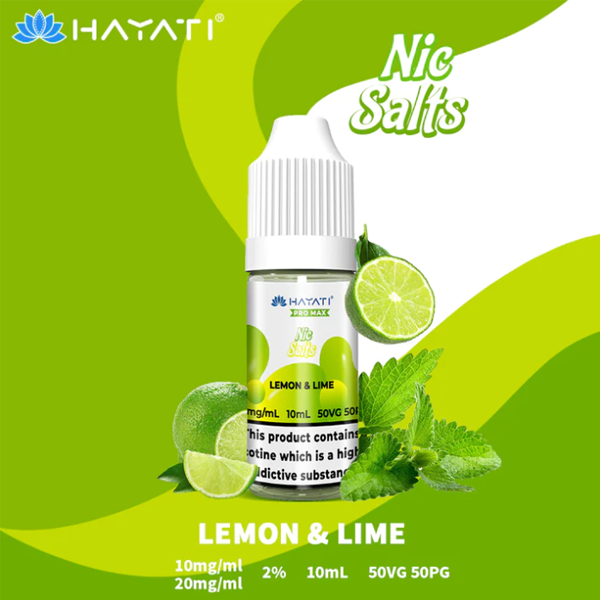 HAYATI PRO MAX NIC SALTS – LEMON AND LIME 10ML