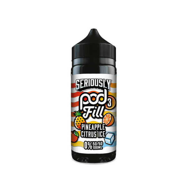 DOOZY VAPE SERIOUSLY POD FILL 3 E LIQUID - PINEAPPLE CITRUS ICE 100ML 50/50