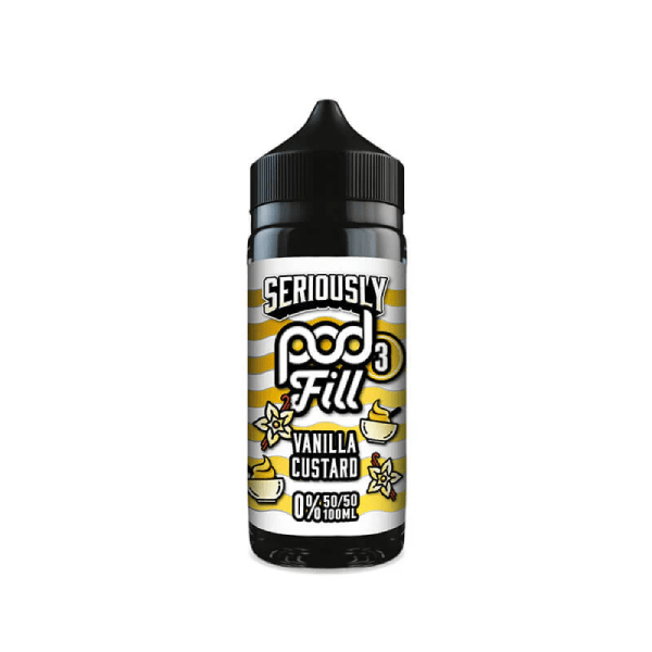 DOOZY VAPE SERIOUSLY POD FILL 3 E LIQUID - VANILLA CUSTARD 100ML 50/50